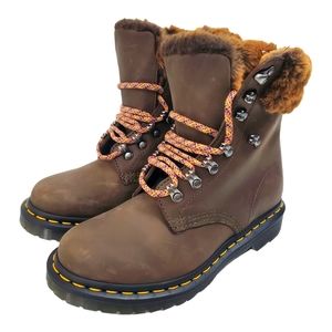 🆕️ DR. MARTENS Boots 1460 SERENA COLLAR Leather Faux Fur